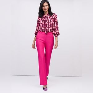 Pink New York & Co. Tall High-Waisted Straight Leg Pant Premium Stretch